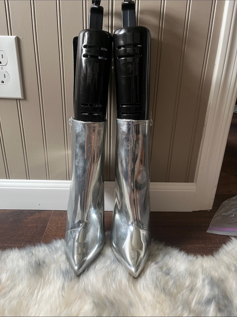 ALDO Women's Silver Pointed-Toe High Boots